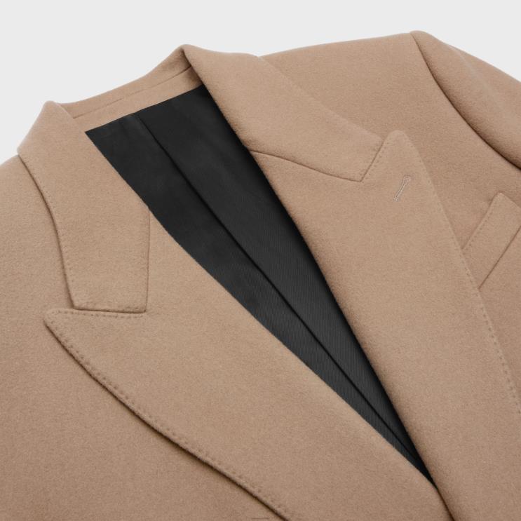 CELINE Dark Camel Boxy Coat in Cashmere Cloth R0ZNN1863