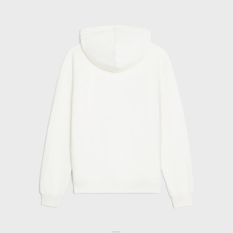 CELINE Offwhite/Blue Loose Wave Hoodie in Cotton Fleece R0ZNN1948