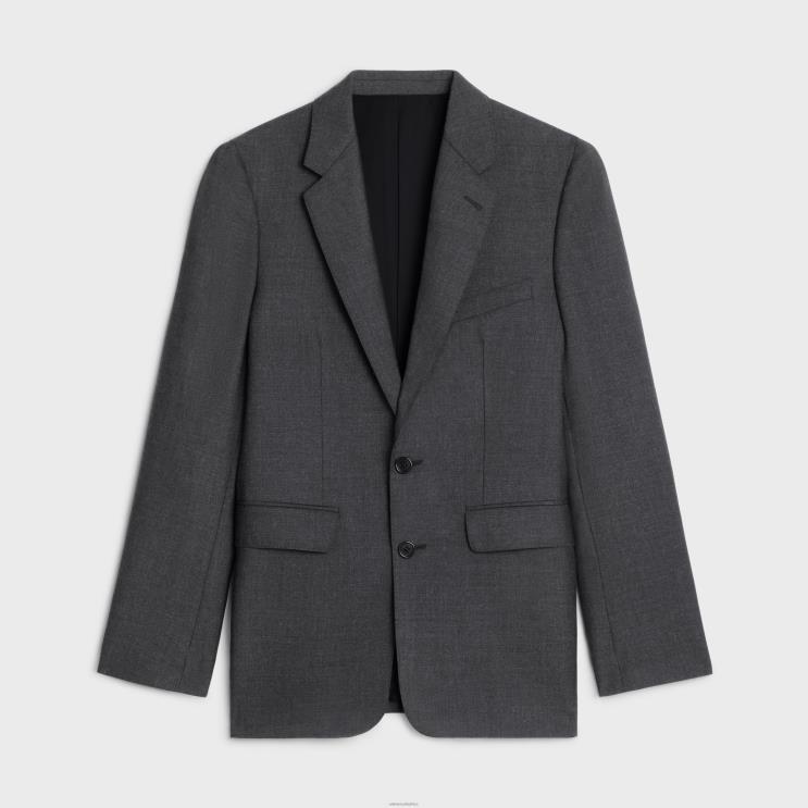 CELINE Anthracite Classic Jacket in Lightweight Wool R0ZNN1871