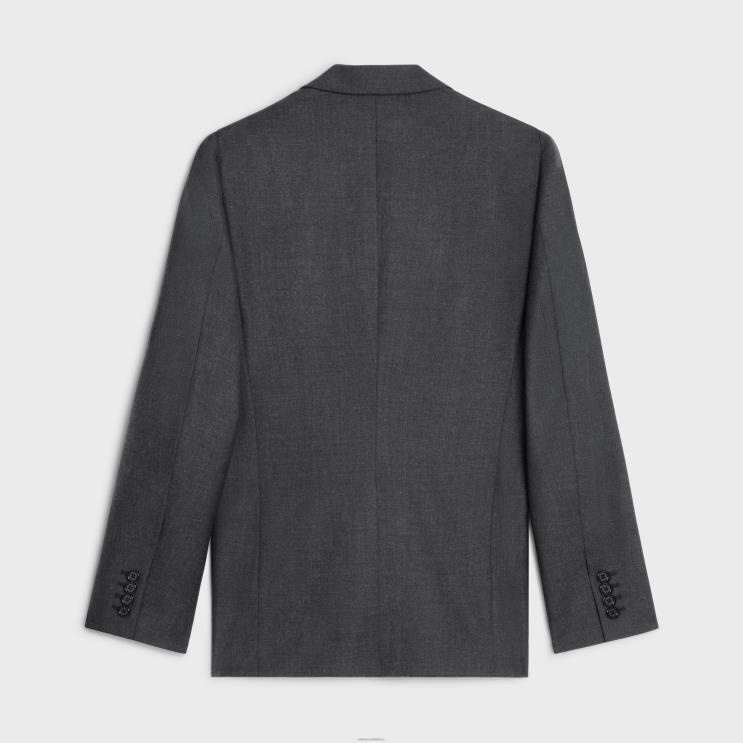 CELINE Anthracite Classic Jacket in Lightweight Wool R0ZNN1871