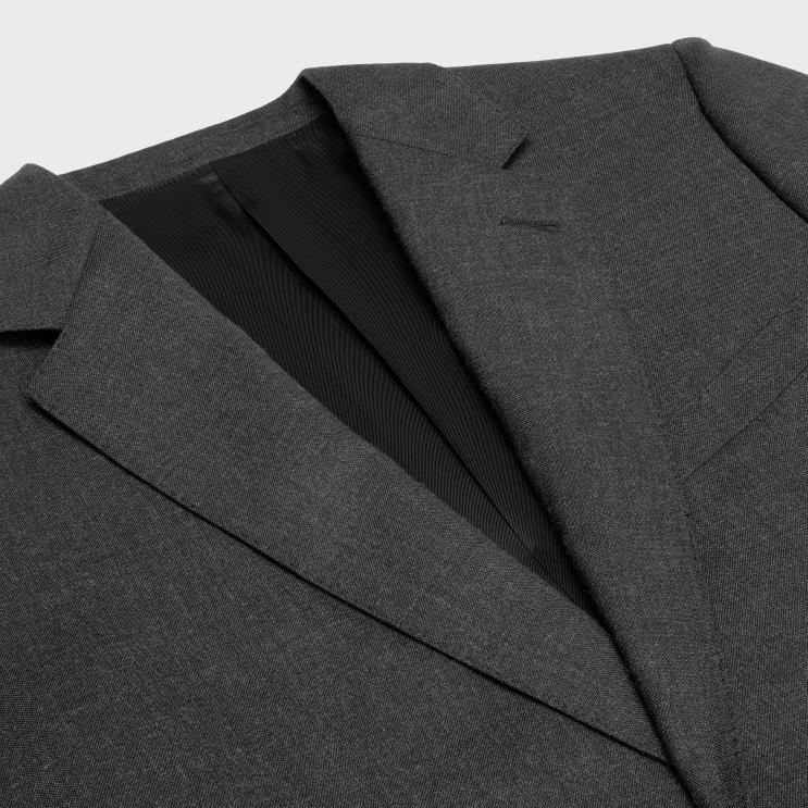 CELINE Anthracite Classic Jacket in Lightweight Wool R0ZNN1871