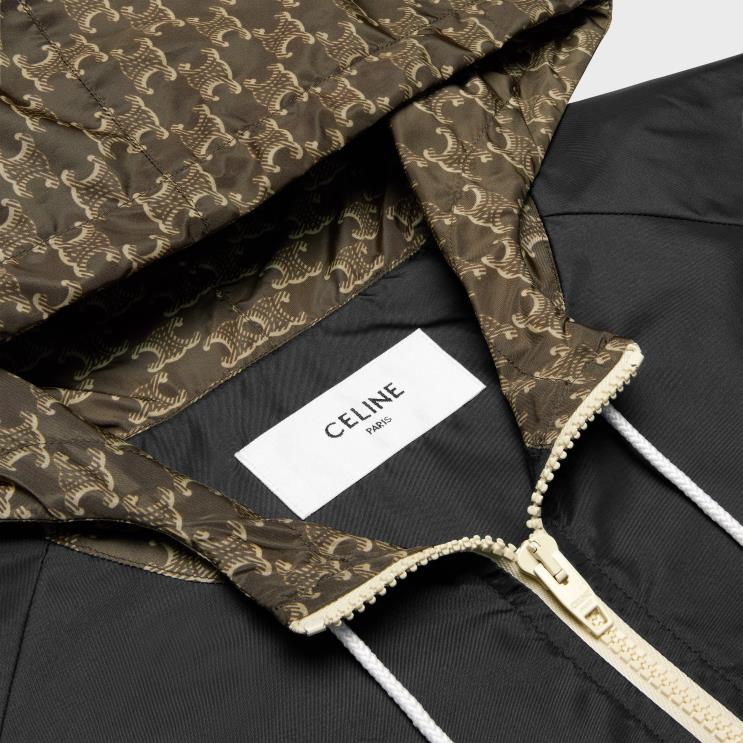 CELINE Beige/Black Blouson Jacket in Monogram Nylon R0ZNN1855