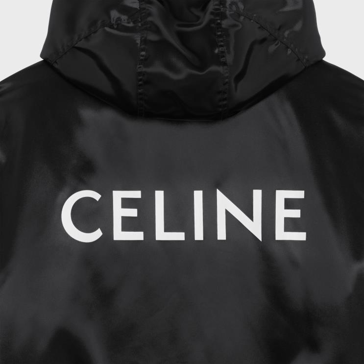 CELINE Black Bomber Jacket in Satin-Finish Nylon R0ZNN1828