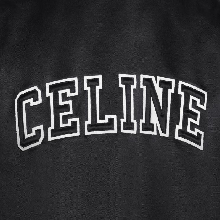 CELINE Black Bomber Jacket in Thick Satin R0ZNN1843