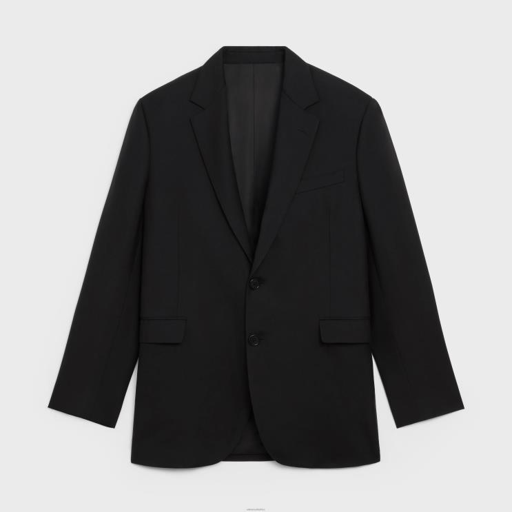 CELINE Black Boxy Jacket in Gabardine Wool R0ZNN1884