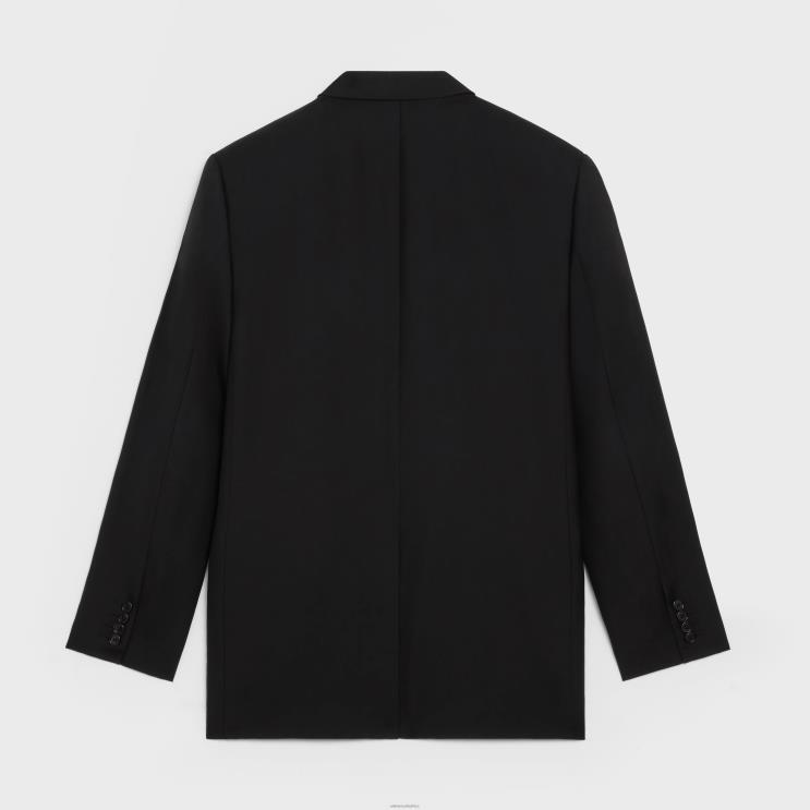 CELINE Black Boxy Jacket in Gabardine Wool R0ZNN1884