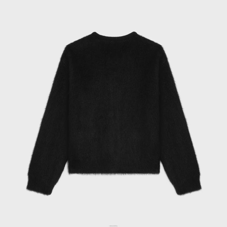 CELINE Black Cardigan Jacket in Brushed Mohair R0ZNN1954