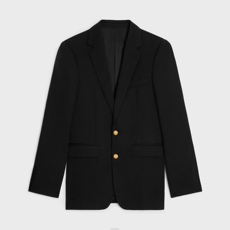 CELINE Black Classic Jacket in Diagonal Wool R0ZNN1786
