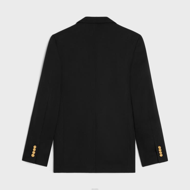 CELINE Black Classic Jacket in Diagonal Wool R0ZNN1786