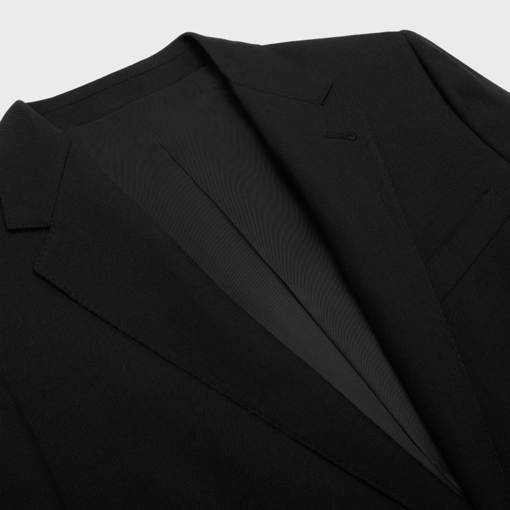 CELINE Black Classic Jacket in Wool Gabardine R0ZNN1869