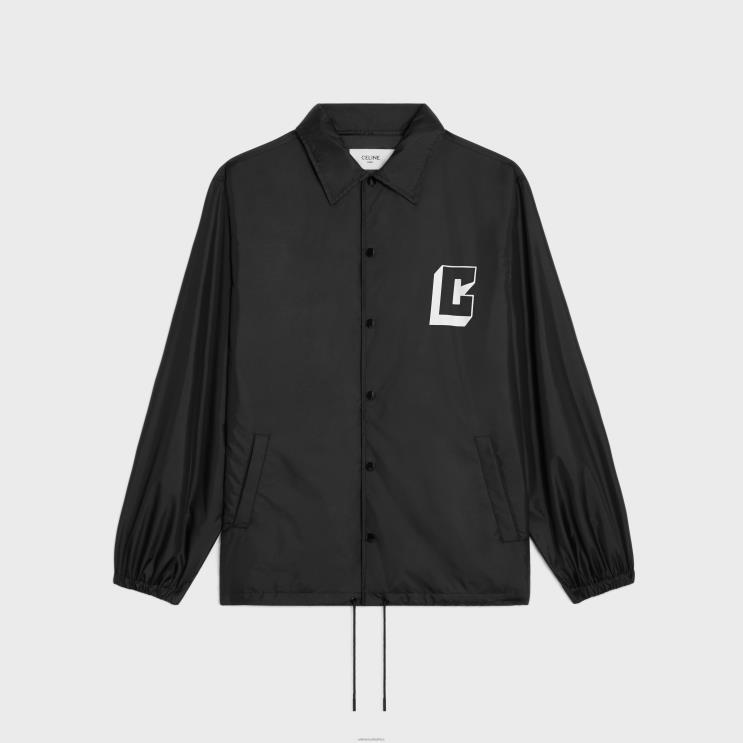 CELINE Black Coach Jacket in Lightweight Nylon R0ZNN1849