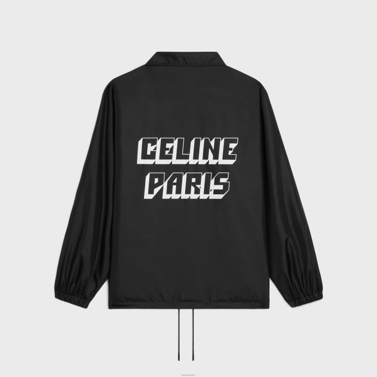 CELINE Black Coach Jacket in Lightweight Nylon R0ZNN1849