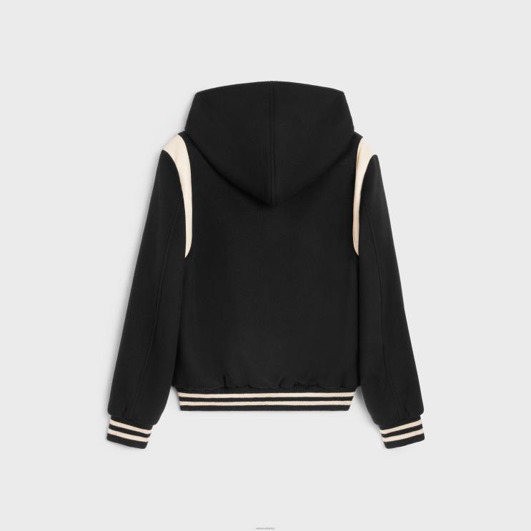 CELINE Black Hooded Teddy Jacket in Cashmere Wool R0ZNN1836