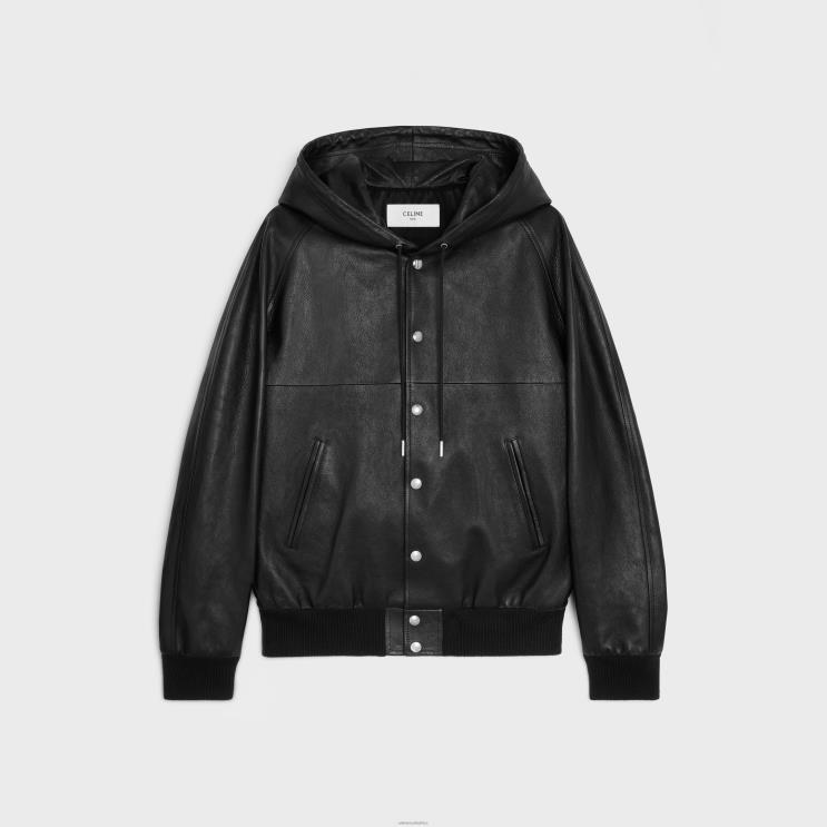 CELINE Black Loose Blouson Jacket in Soft Lambskin R0ZNN1783