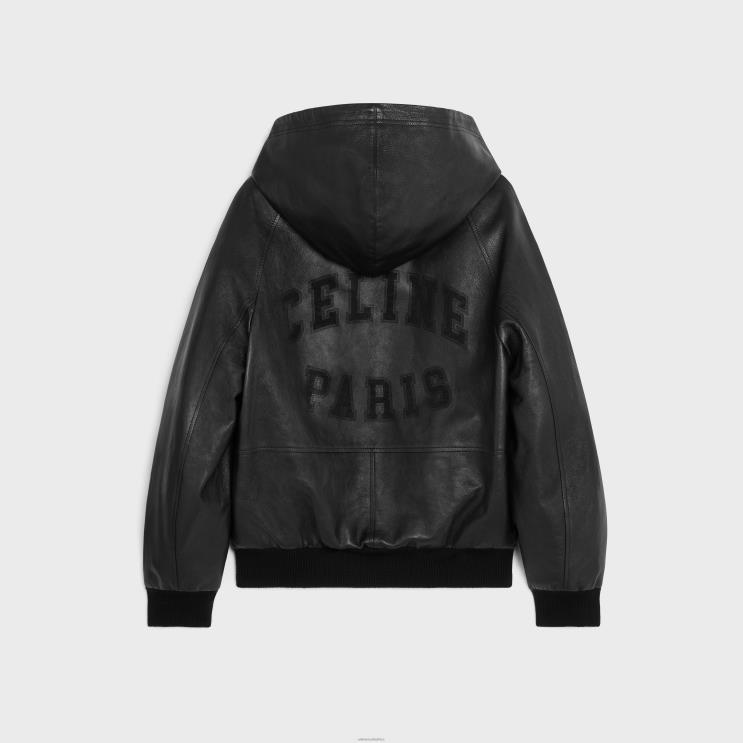 CELINE Black Loose Blouson Jacket in Soft Lambskin R0ZNN1783