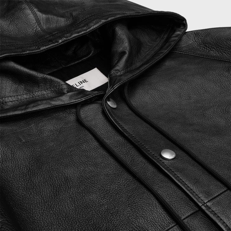 CELINE Black Loose Blouson Jacket in Soft Lambskin R0ZNN1783