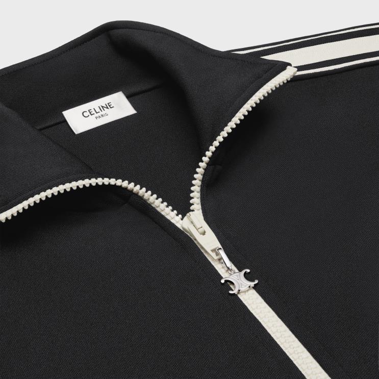 CELINE Black Tracksuit Jacket in Double Face Jersey R0ZNN1951