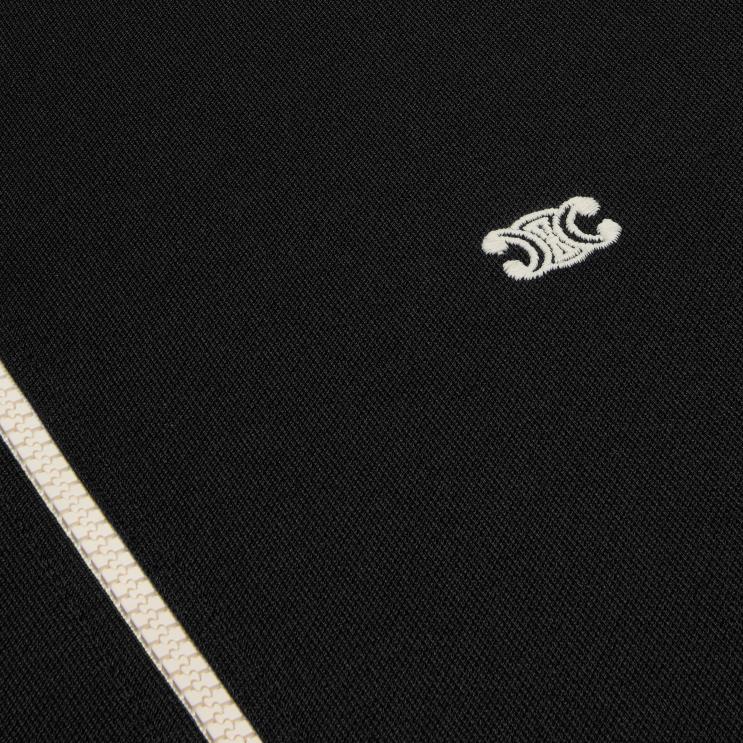 CELINE Black/White Triomphe Teddy Jacket in Double Face Jersey R0ZNN1848