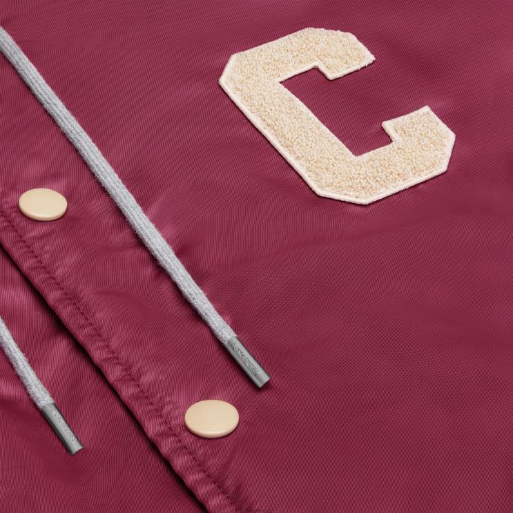 CELINE Burgundy Oversized Hooded Teddy Jacket in Nylon R0ZNN1854