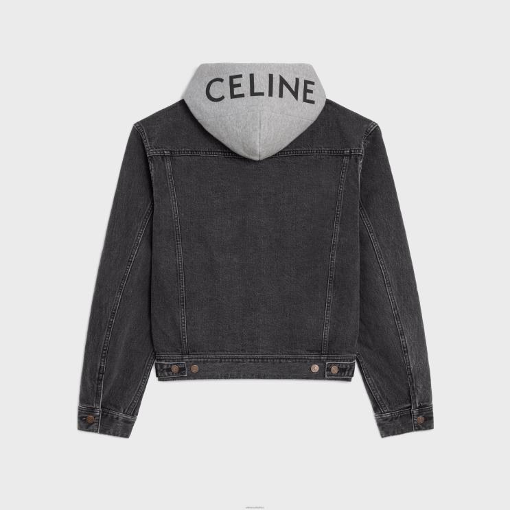 CELINE Charcoal Wash Trucker Jacket in Denim R0ZNN1785