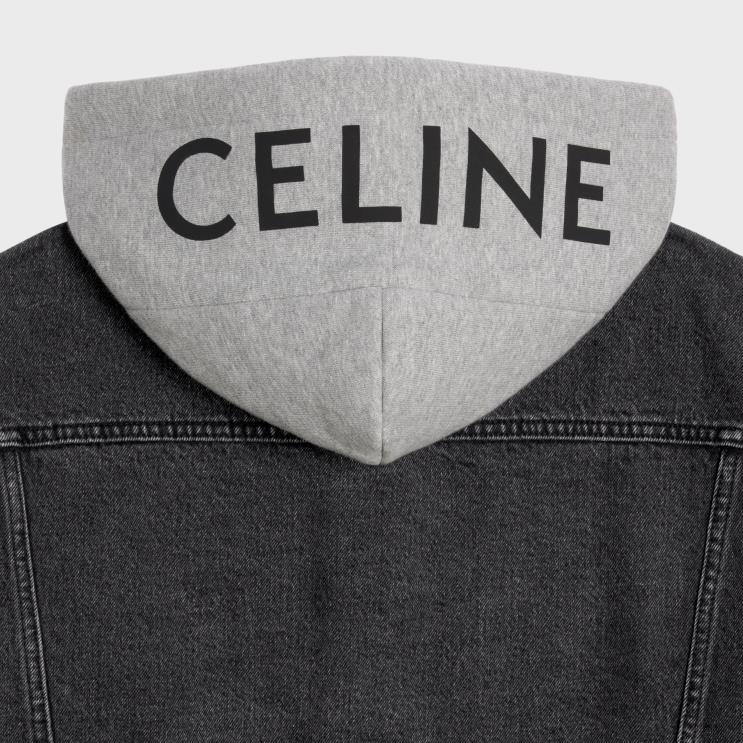 CELINE Charcoal Wash Trucker Jacket in Denim R0ZNN1785