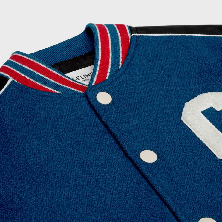 CELINE Cobalt Classic Teddy Jacket in Textured Wool R0ZNN1839