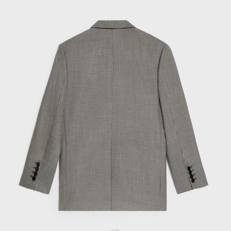 CELINE Craie/Noir Boxy Jacket in Cashmere Wool R0ZNN1788