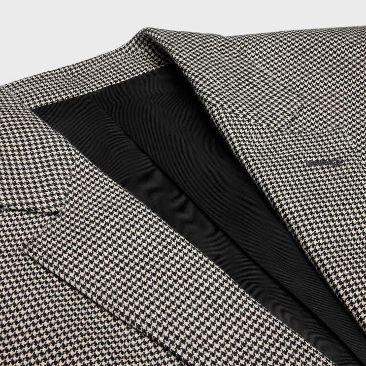 CELINE Craie/Noir Boxy Jacket in Cashmere Wool R0ZNN1788