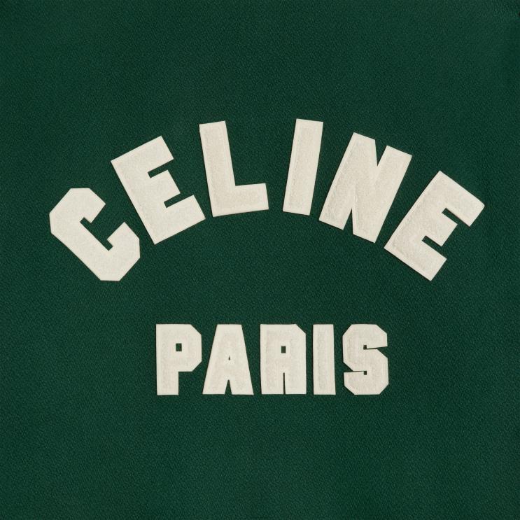CELINE Green Loose Teddy Jacket in Textured Wool R0ZNN1777
