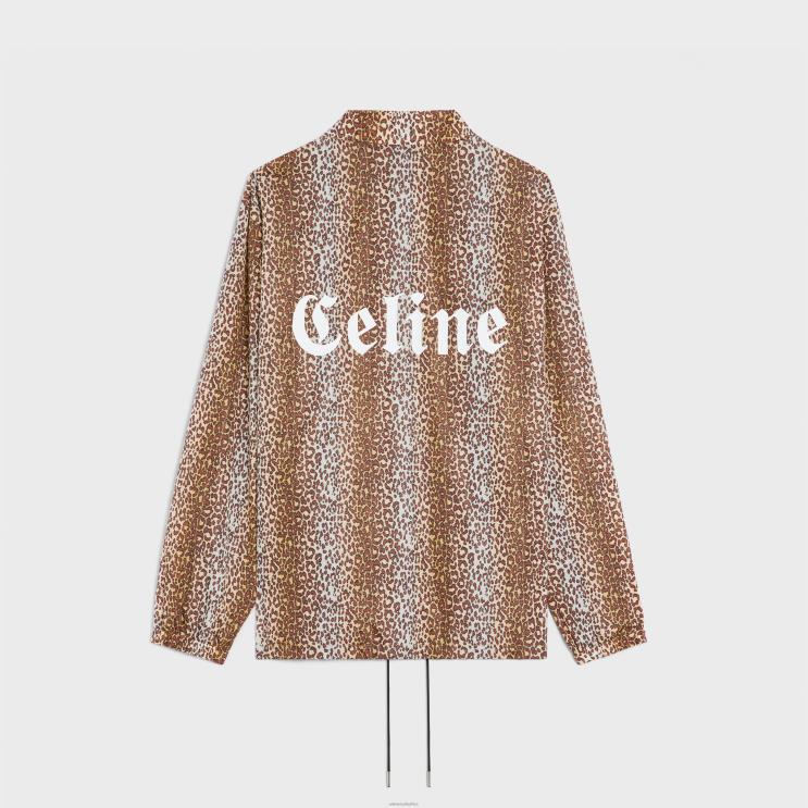 CELINE Leopard Long Coach Jacket in Nylon R0ZNN1852