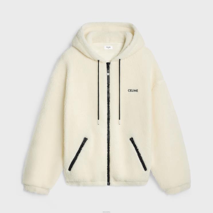 CELINE Off White/Black Jacket in Fleece R0ZNN1805