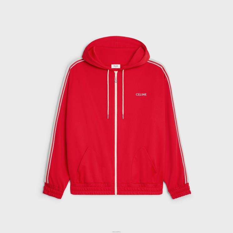 CELINE Red/Off White Tracksuit Jacket in Double Face Jersey R0ZNN1953