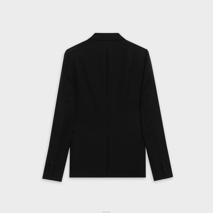 CELINE Ultra Black Short Jacket in Grain De Poudre R0ZNN1888