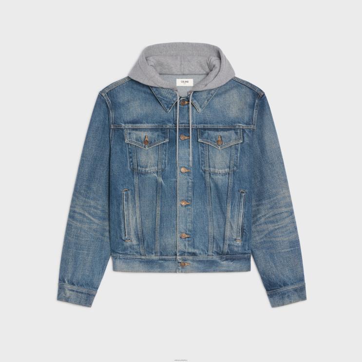 CELINE Union Wash Trucker Jacket in Denim R0ZNN1856