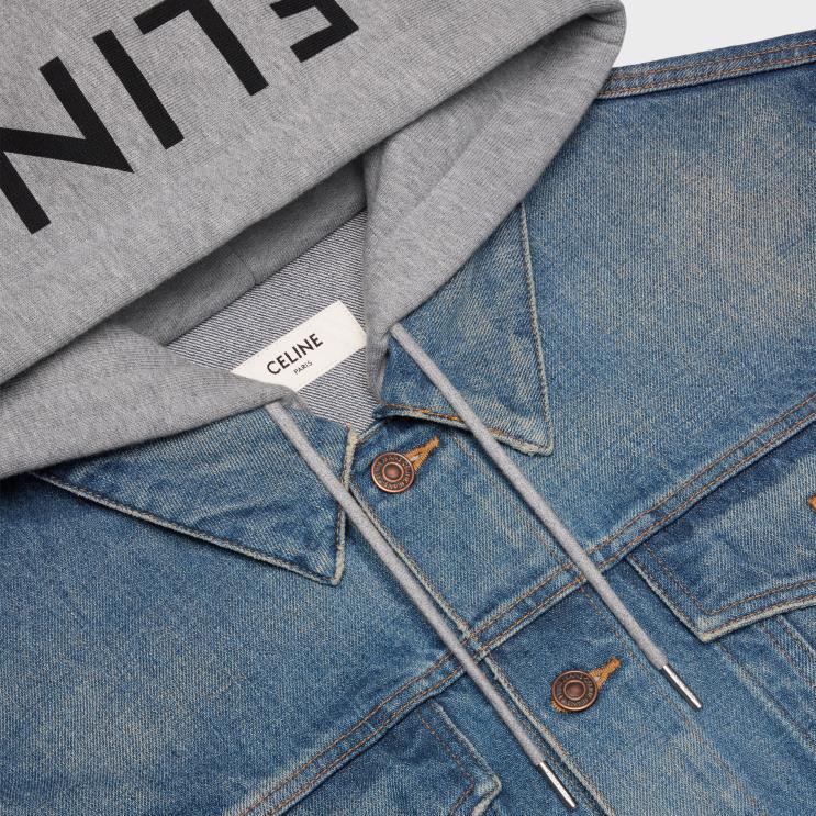 CELINE Union Wash Trucker Jacket in Denim R0ZNN1856