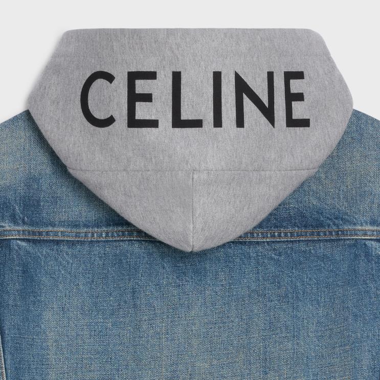 CELINE Union Wash Trucker Jacket in Denim R0ZNN1856