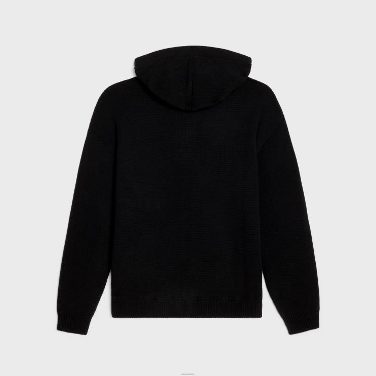 CELINE Black Hooded Sweater in Wool & Cashmere R0ZNN1989