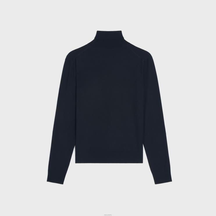 CELINE Black Turtleneck Sweater in Iconic Merinos R0ZNN1974