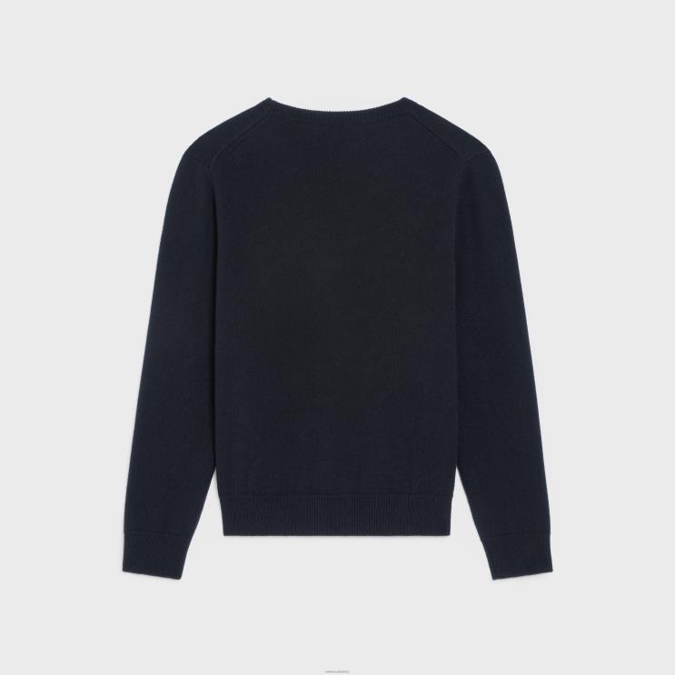 CELINE Black V-Neck Sweater in Heritage Cashmere R0ZNN1965