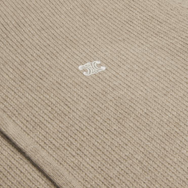 CELINE Sand Triomphe Hooded Sweater in Wool & Cashmere R0ZNN1803