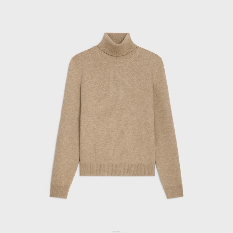 CELINE Taupe Turtleneck Sweater in Scottish Cashmere R0ZNN1976