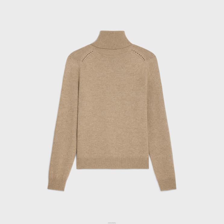 CELINE Taupe Turtleneck Sweater in Scottish Cashmere R0ZNN1976