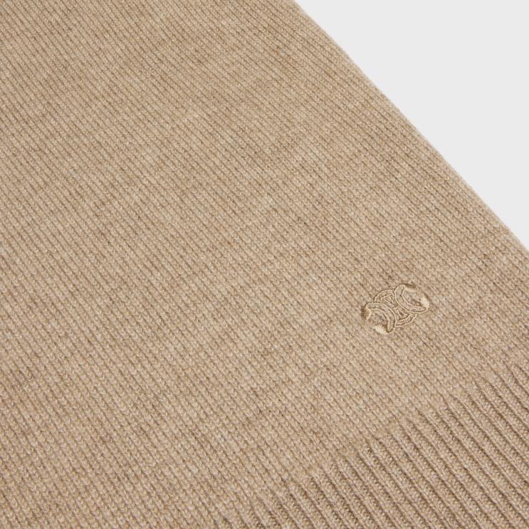CELINE Taupe Turtleneck Sweater in Scottish Cashmere R0ZNN1976