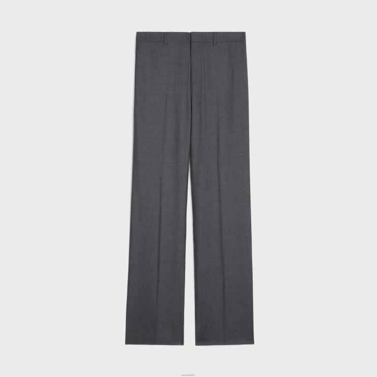 CELINE Anthracite Straight Pants in Cashmere Cloth R0ZNN1892