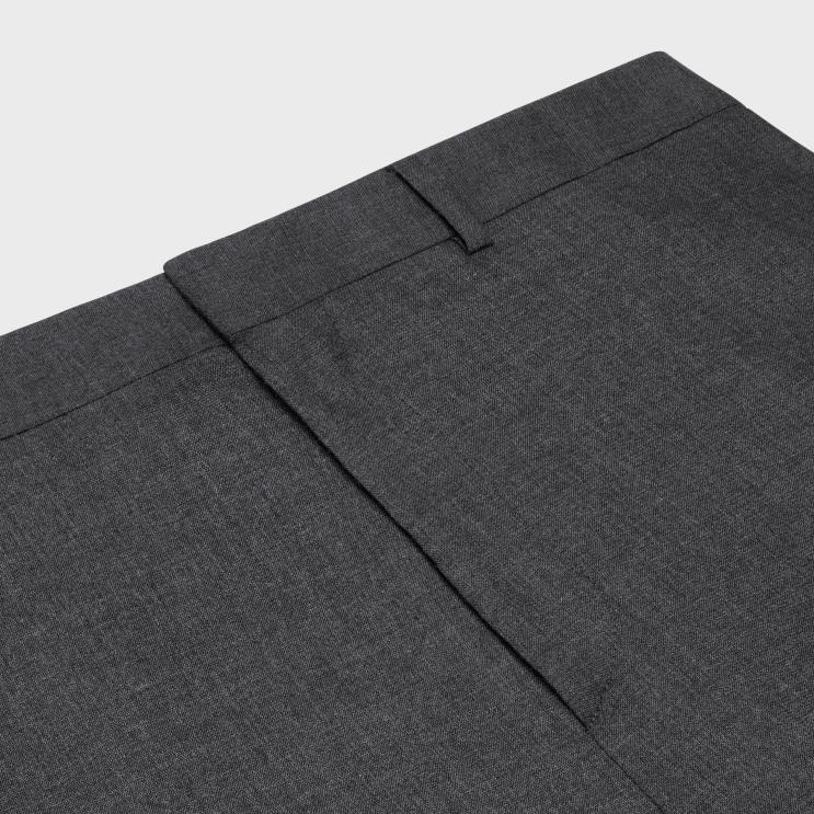 CELINE Anthracite Straight Pants in Cashmere Cloth R0ZNN1892
