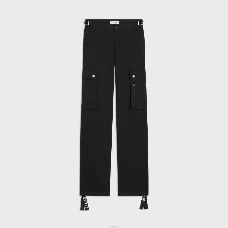 CELINE Black Cargo Pants in Cotton Linen R0ZNN1823