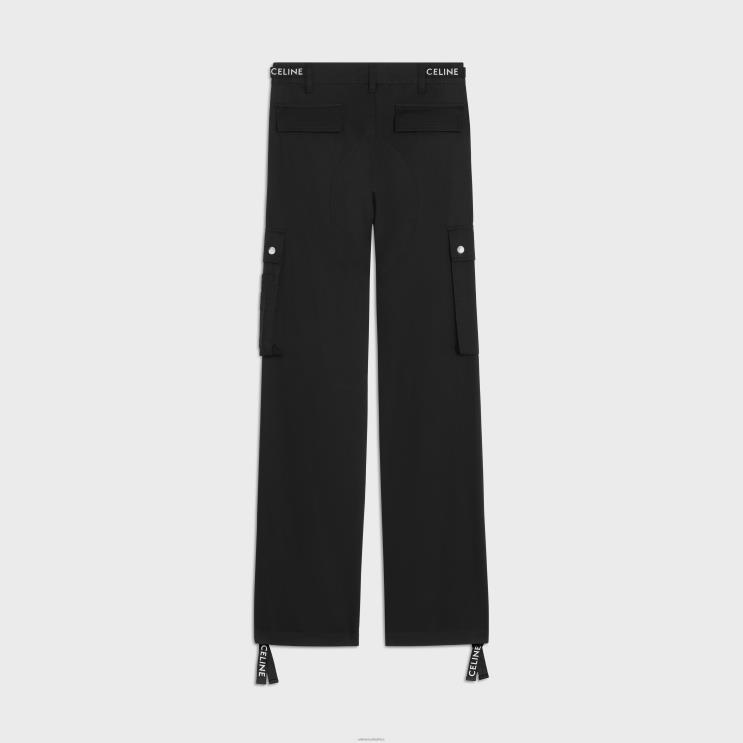 CELINE Black Cargo Pants in Cotton Linen R0ZNN1823