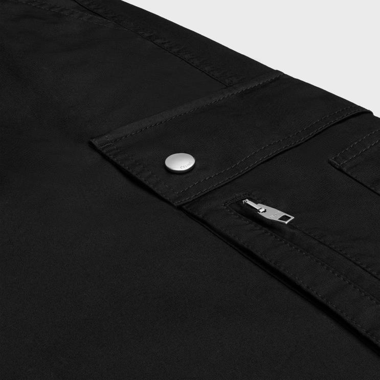 CELINE Black Cargo Pants in Cotton Linen R0ZNN1823