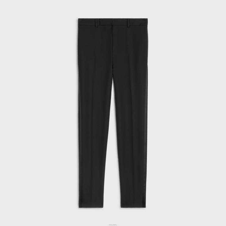 CELINE Black Classic Tux Pants in Grain De Poudre R0ZNN1897
