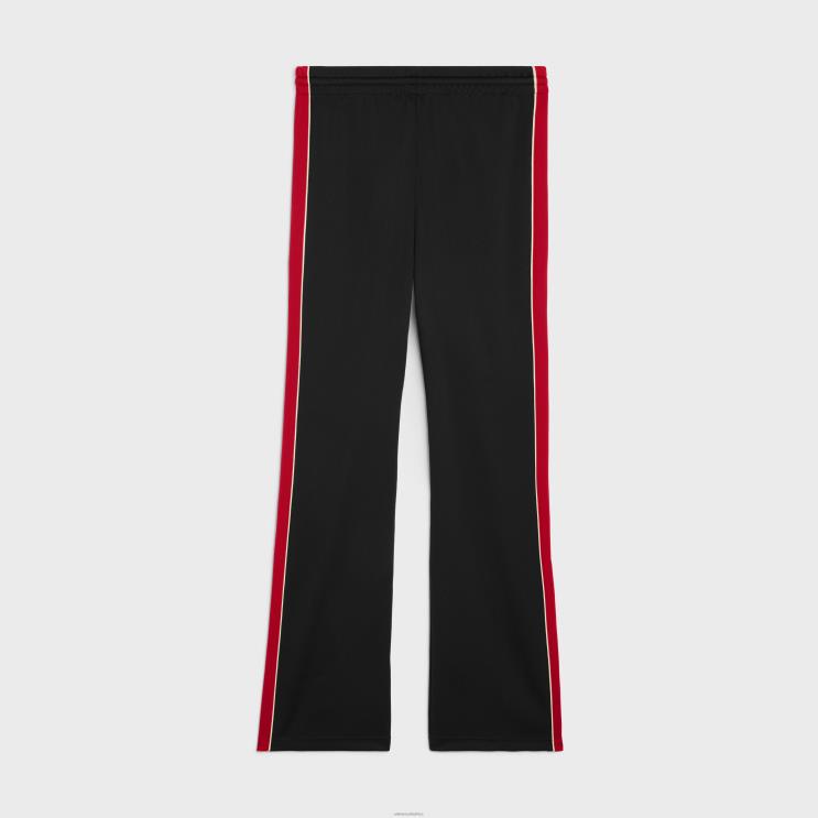 CELINE Black/Rust/Ecru Tracksuit Pants in Double Face Jersey R0ZNN2015